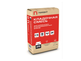 Кладочная смесь для силикатных и крупноформатных блоков "Поревит" М150 25 кг